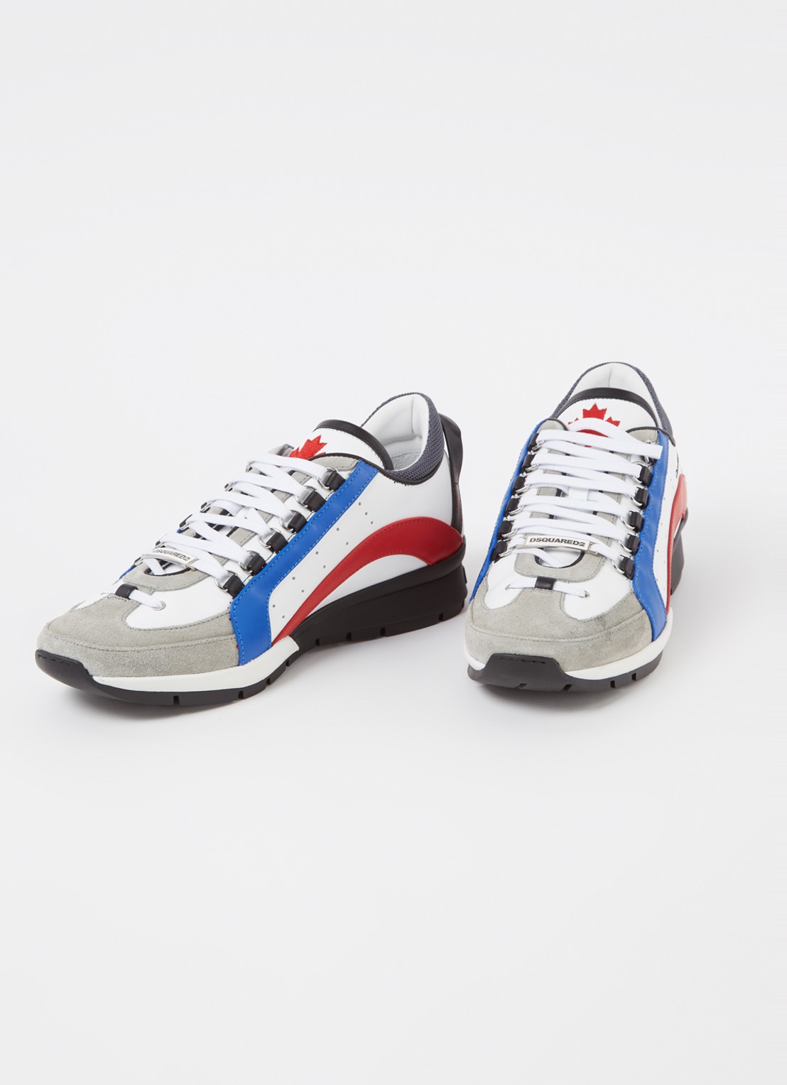 Dsquared2 Legendary sneaker van kalfsleer met kalfssuède details - detail 3 wit