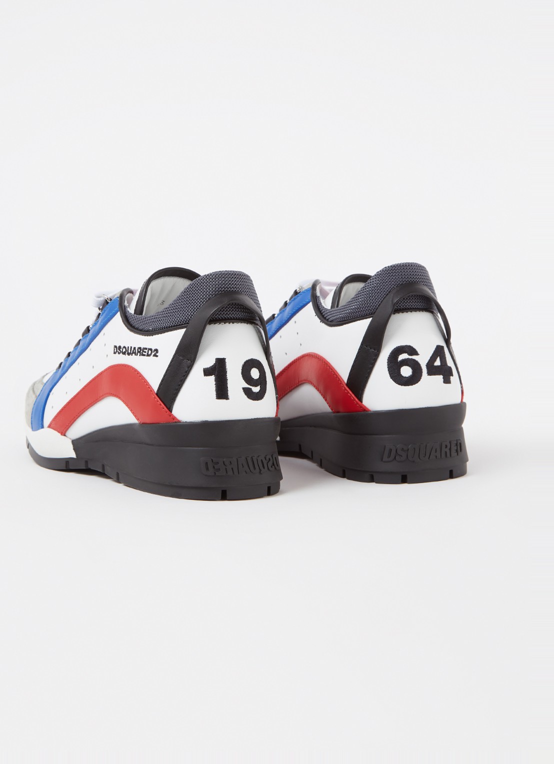 Dsquared2 Legendary sneaker van kalfsleer met kalfssuède details - detail 4 wit