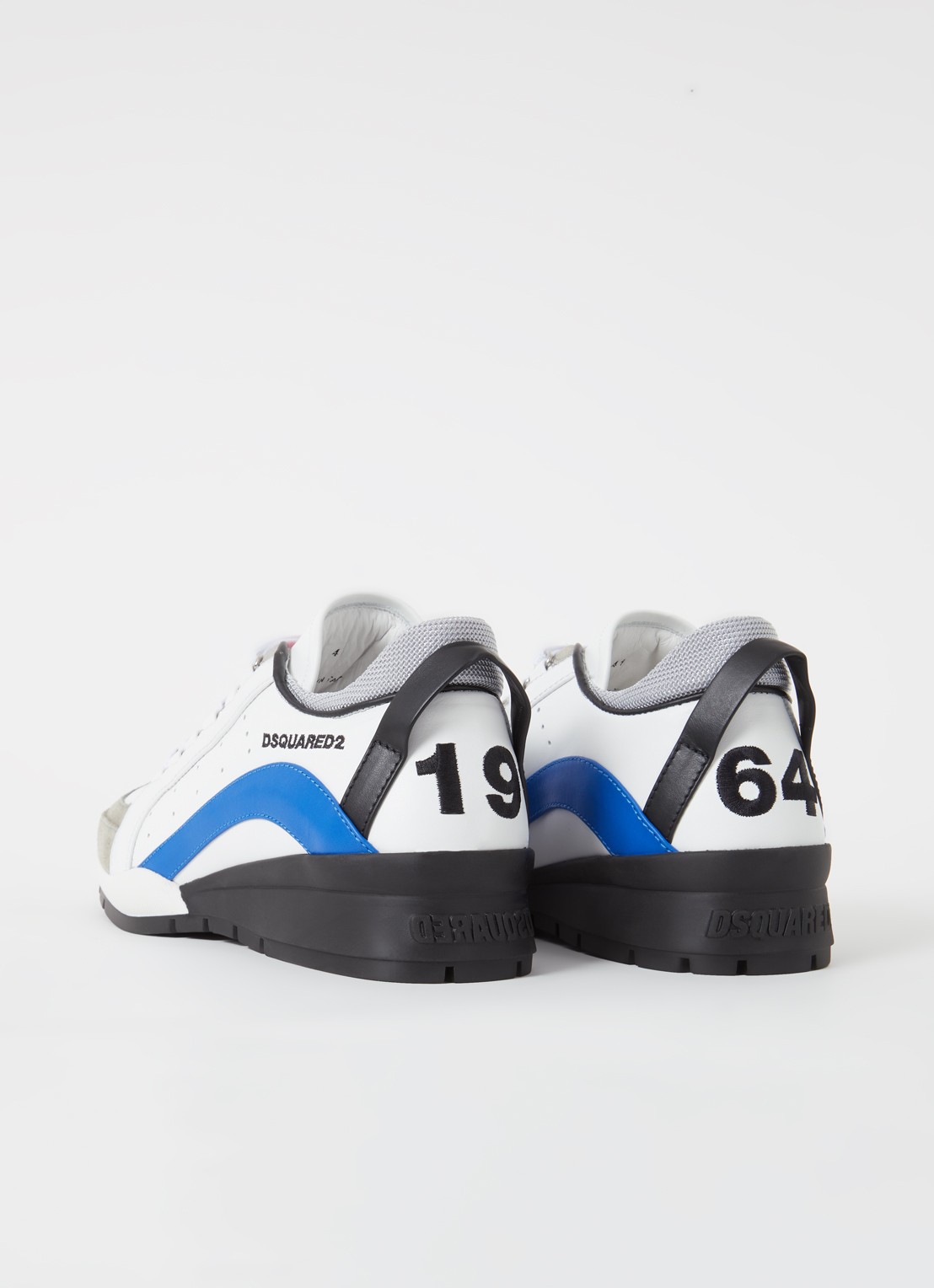 Dsquared2 Legendary sneaker van kalfsleer met suède details  - achterkant 3 wit