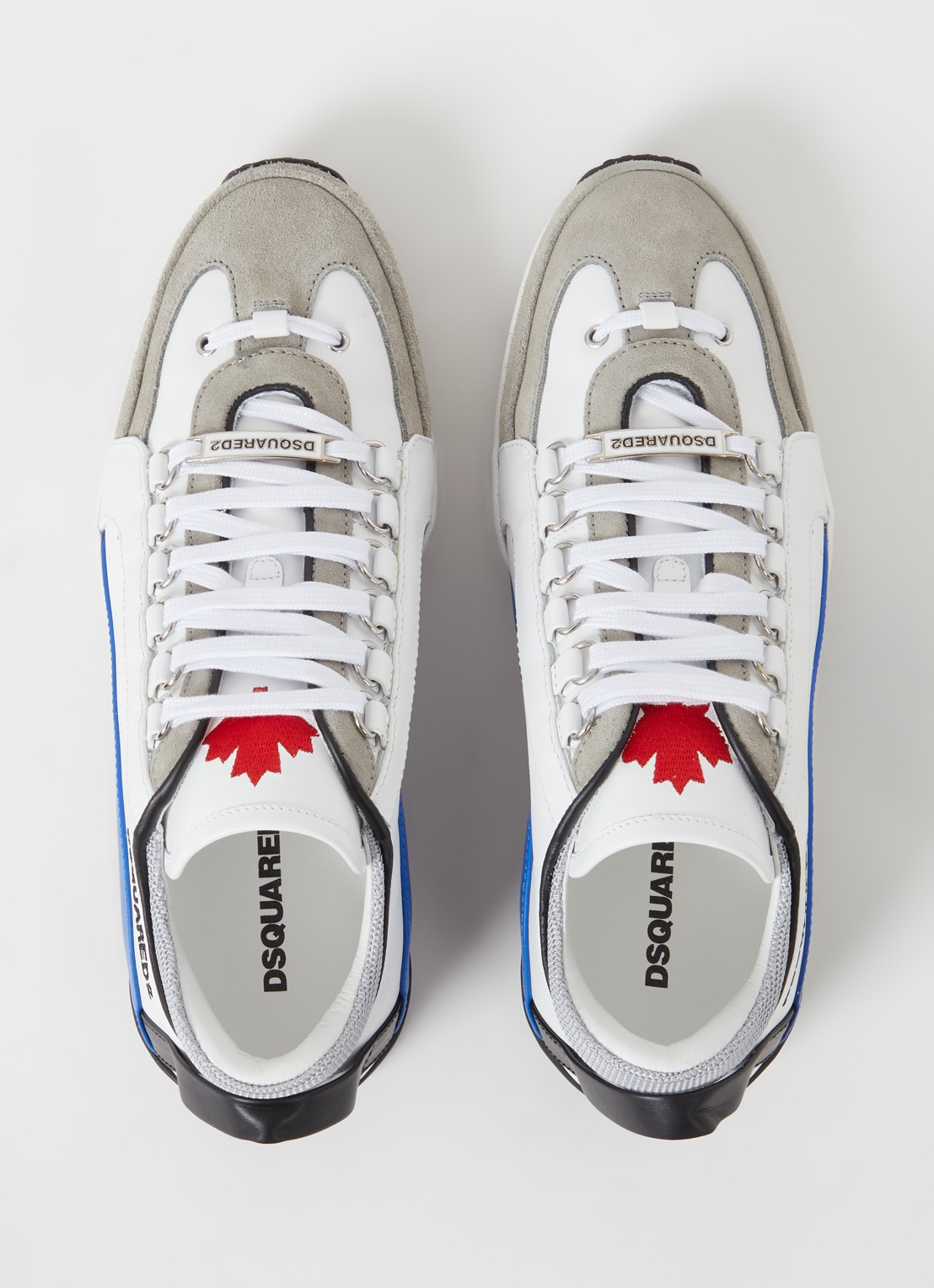 Dsquared2 Legendary sneaker van kalfsleer met suède details  - detail 5 wit