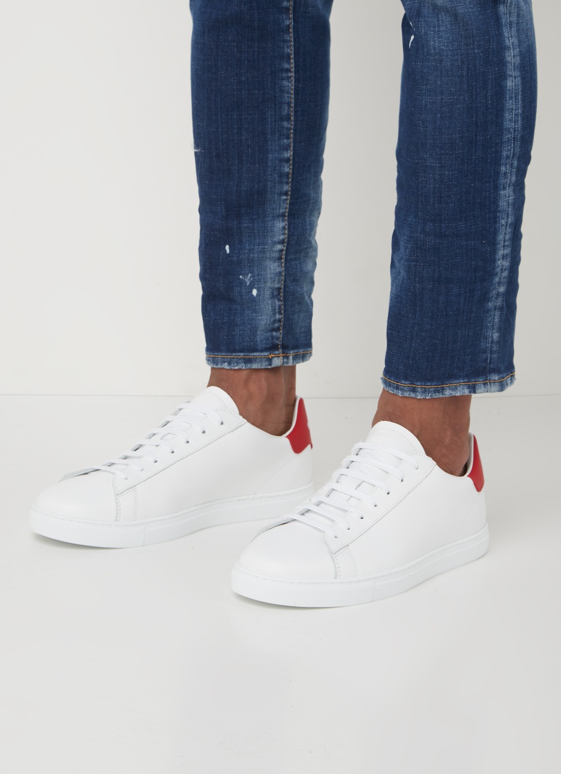 Dsquared2 New Tennis sneaker van kalfsleer - voorkant 2 wit