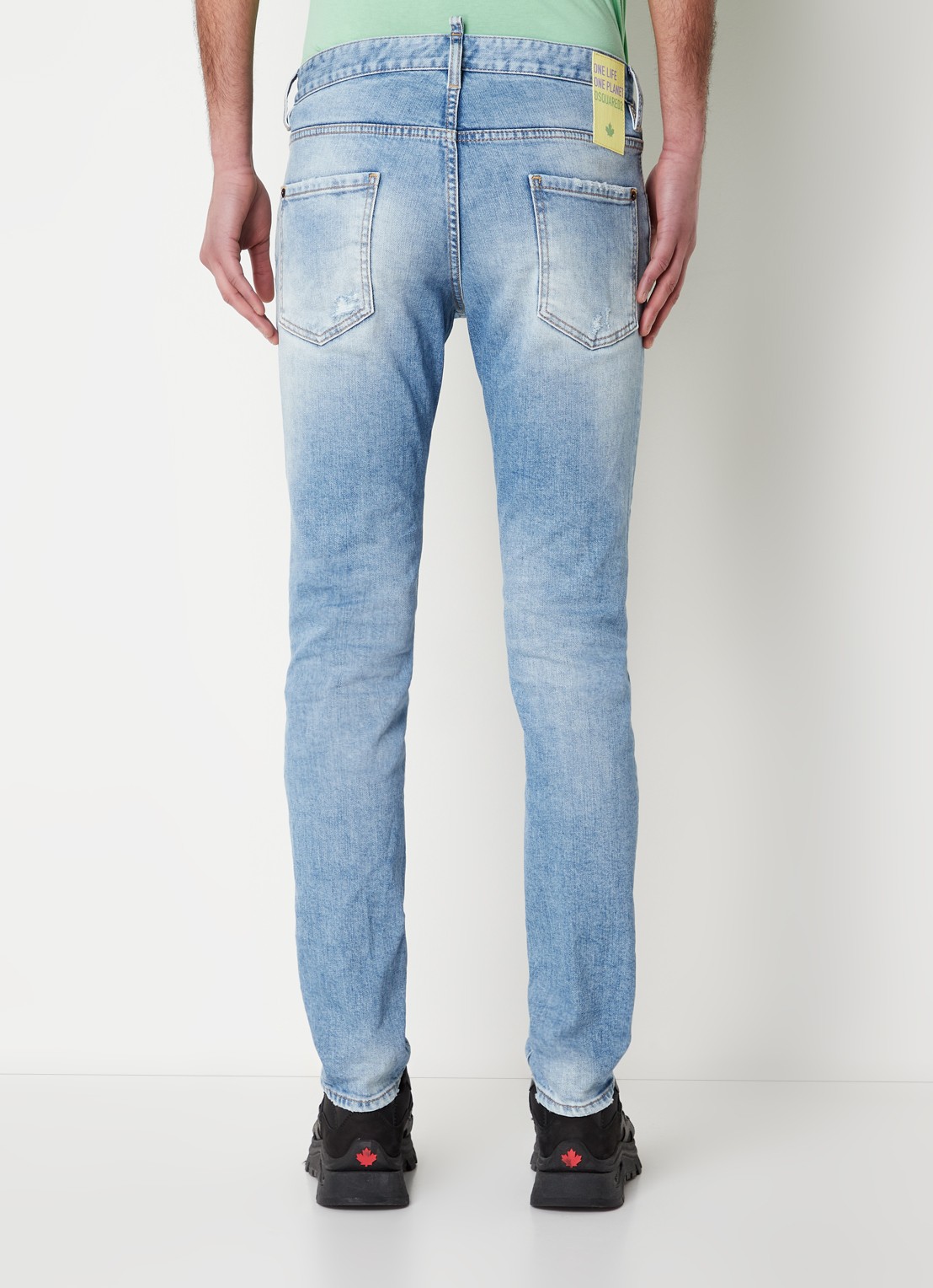 Dsquared2 Olop Cool Guy skinny jeans met lichte wassing - achterkant indigo