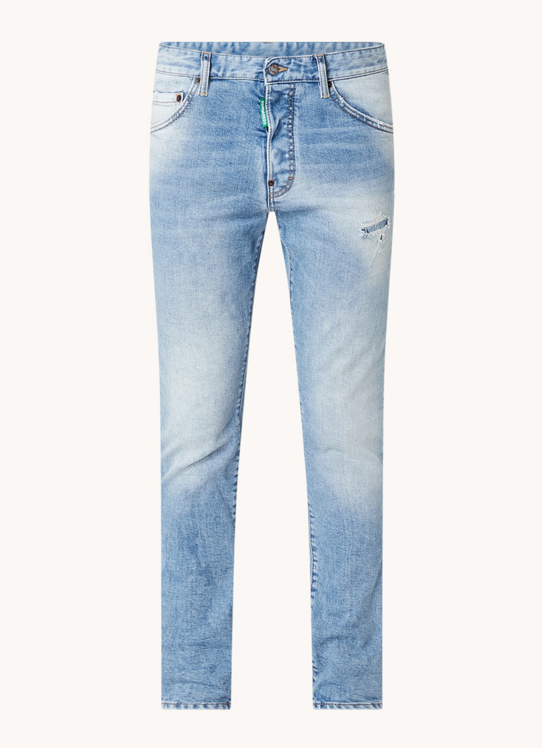 Dsquared2 Olop Cool Guy skinny jeans met lichte wassing - voorkant 5 indigo