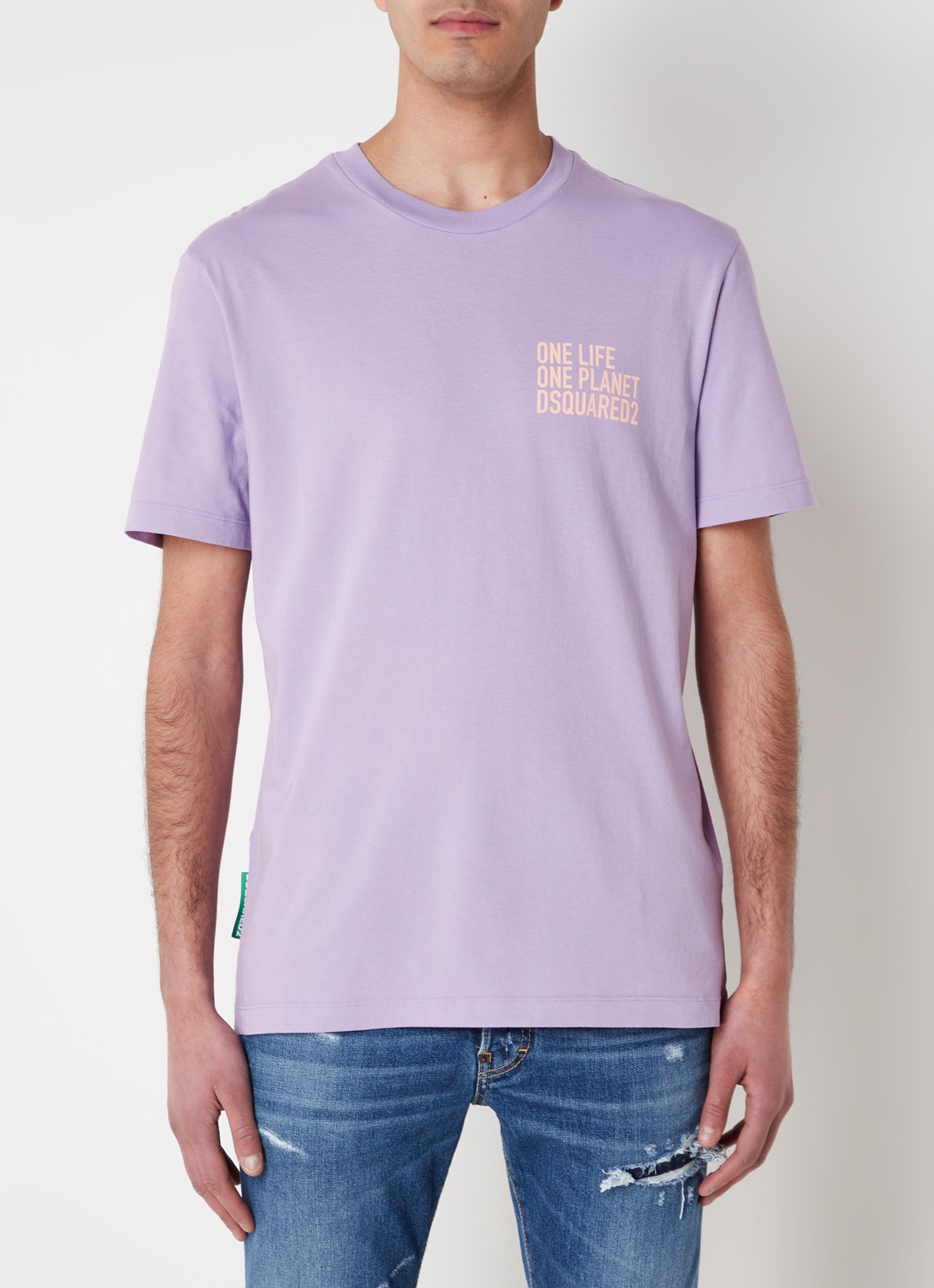 Dsquared2 Olop T-shirt met logoprint - detail 4 lichtpaars