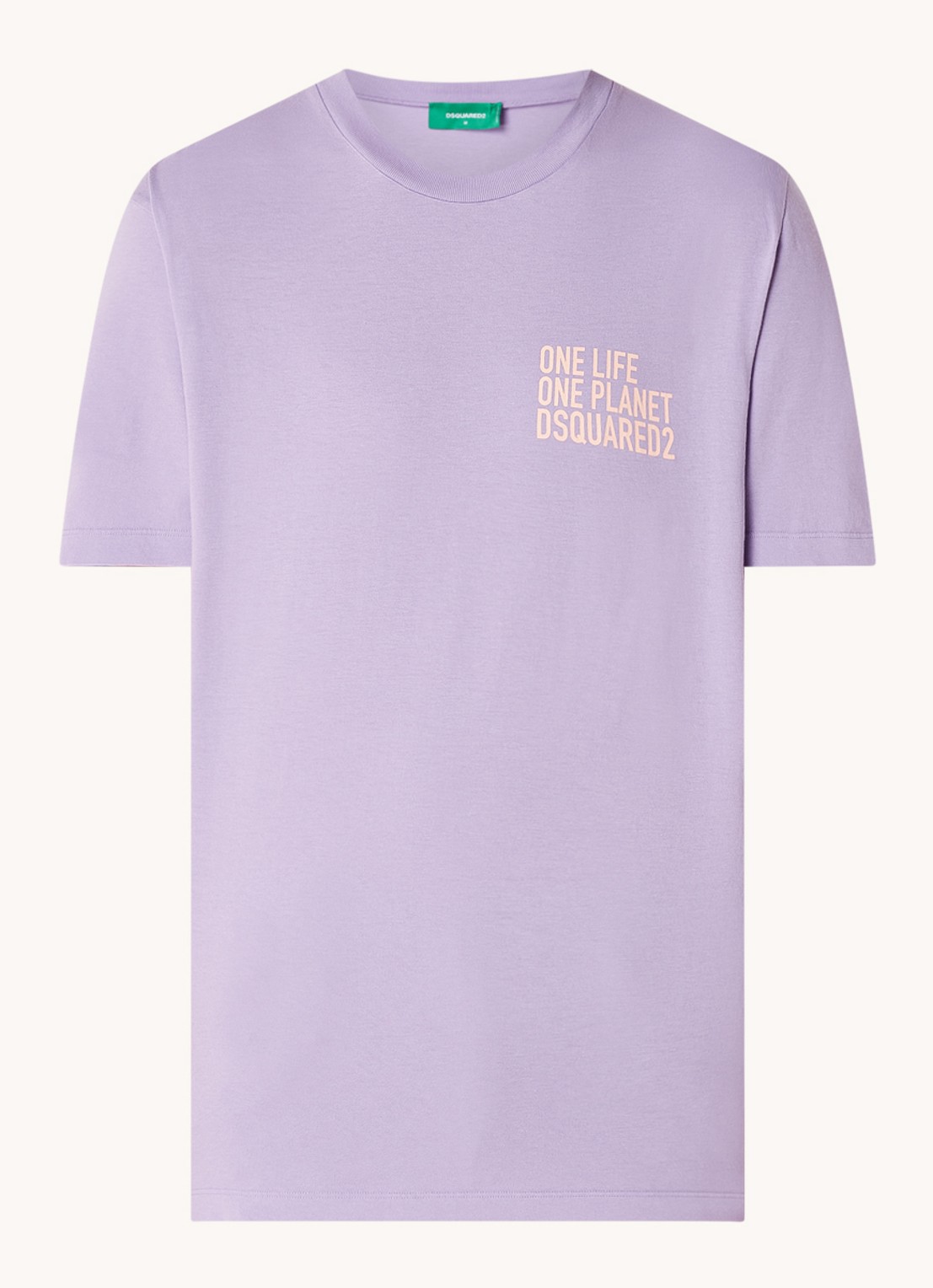 Dsquared2 Olop T-shirt met logoprint - voorkant 2 lichtpaars