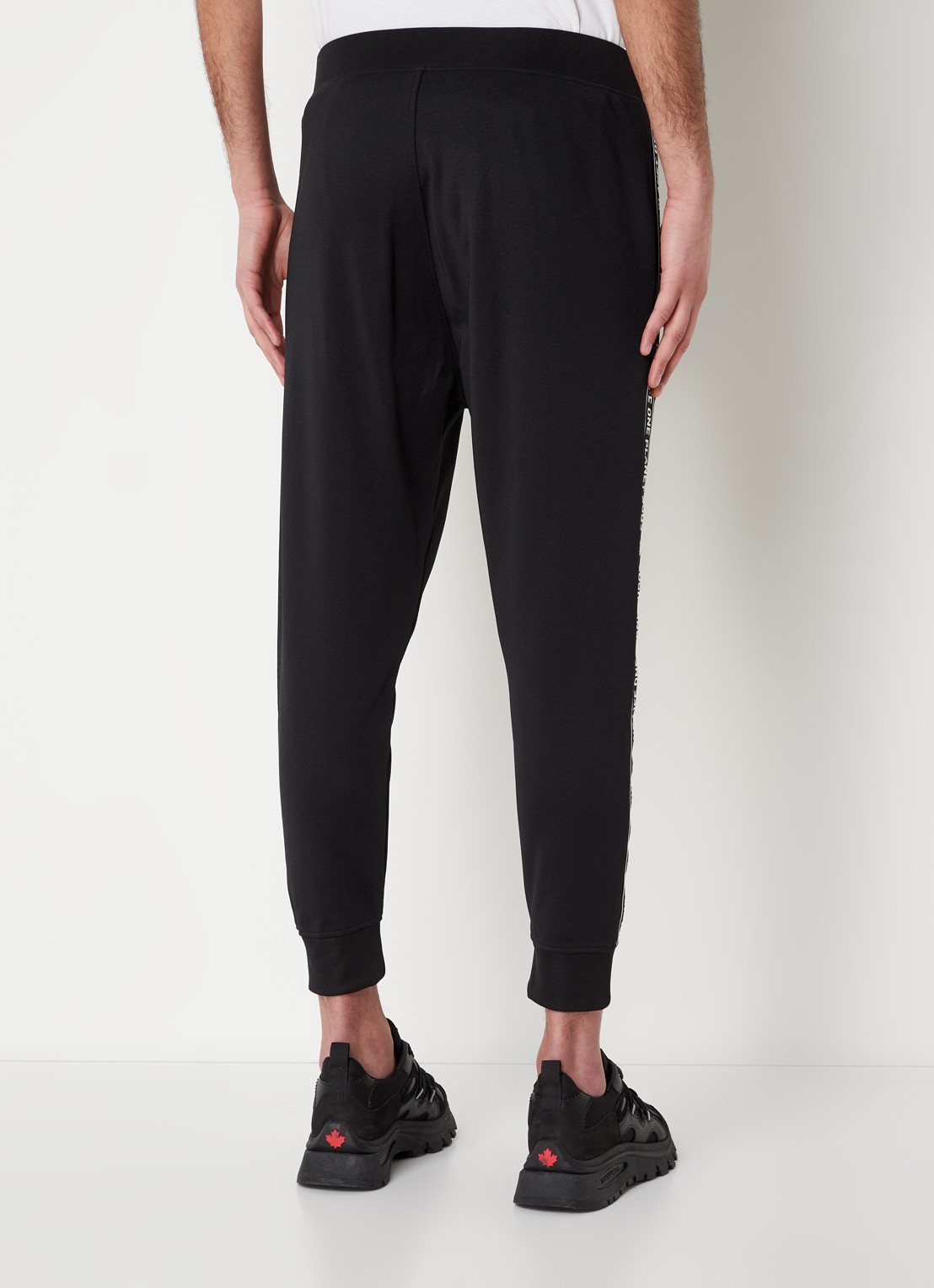 Dsquared2 Olop tapered fit joggingbroek met logotape  - achterkant 6 zwart