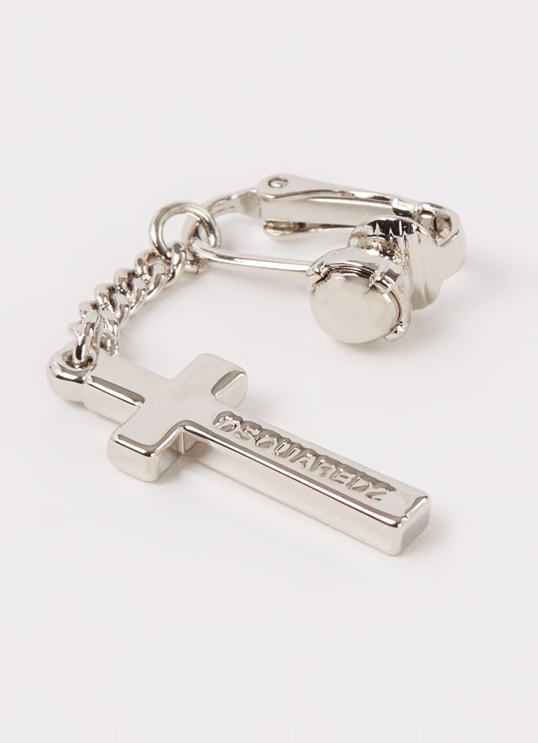 Dsquared2 Paladium enkele oorclip met hanger - detail zilver