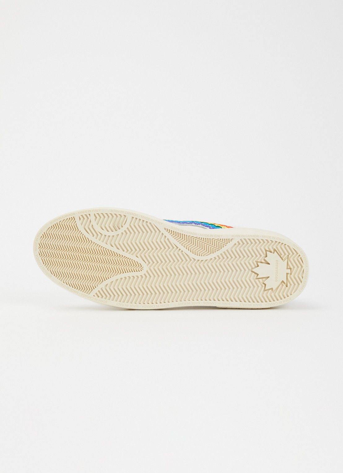 Dsquared2 Rider Rainbow sneaker van geitenleer met suède details - detail 4 wit