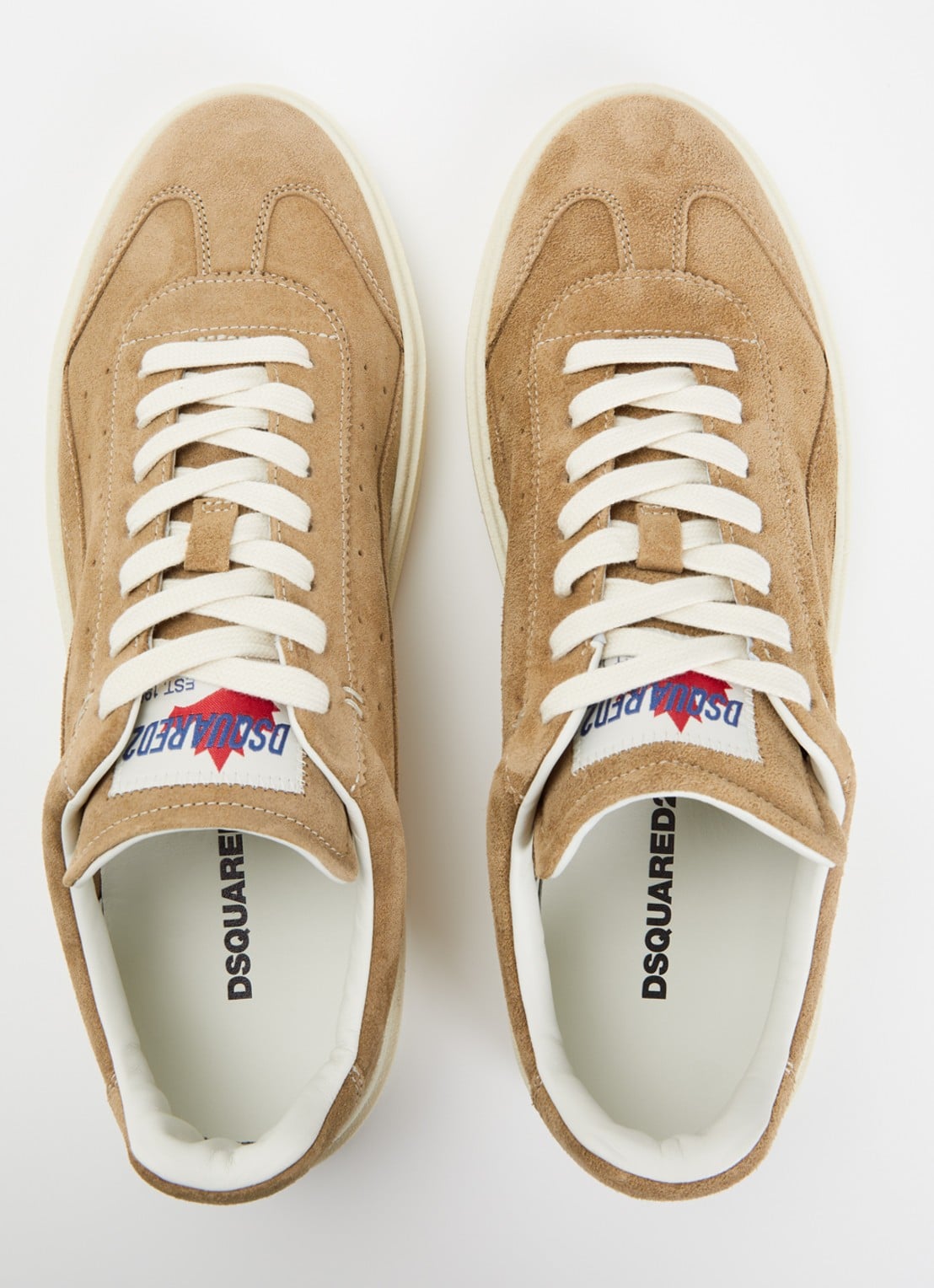 Dsquared2 Rider sneaker van suède - detail 4 zand