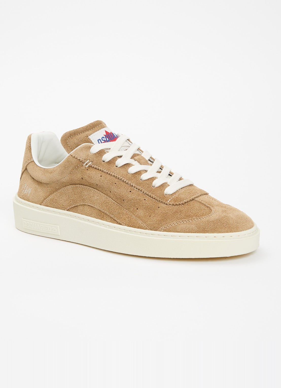 Dsquared2 Rider sneaker van suède - voorkant 2 zand