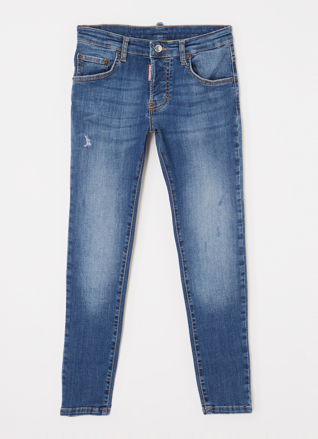 Dsquared2 Skater skinny jeans met stretch - voorkant 2 indigo
