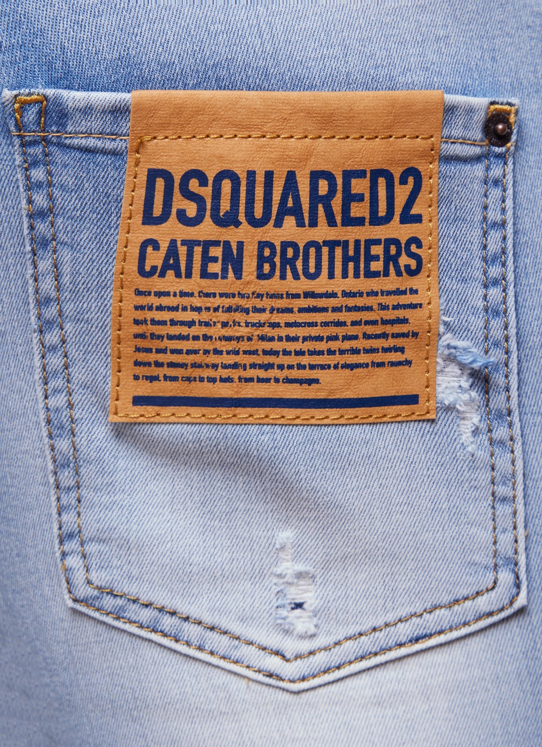 Dsquared2 Skinny jeans met lichte wassing en destroyed afwerking - detail 4 indigo