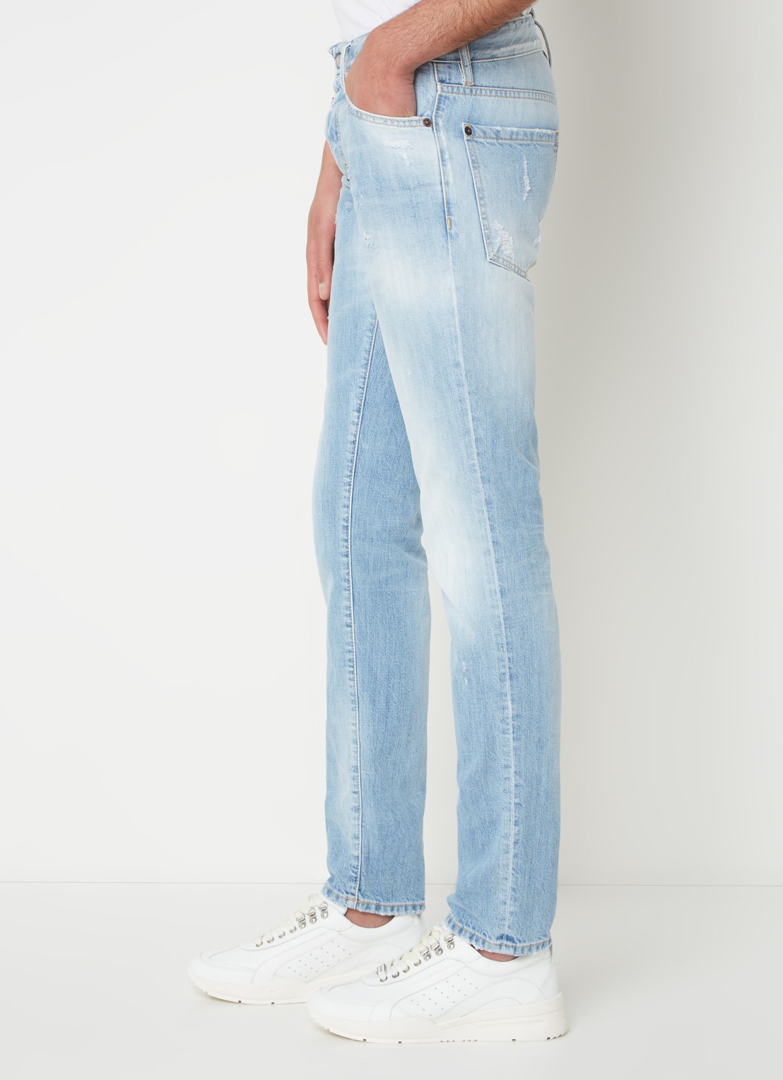 Dsquared2 Slim fit jeans met destroyed details en verwassen afwerking - detail 5 indigo