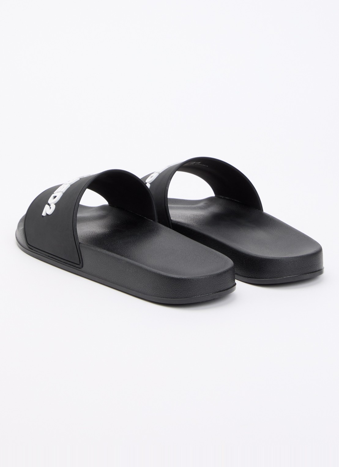 Dsquared2 Slipper met logo  - achterkant 6 zwart