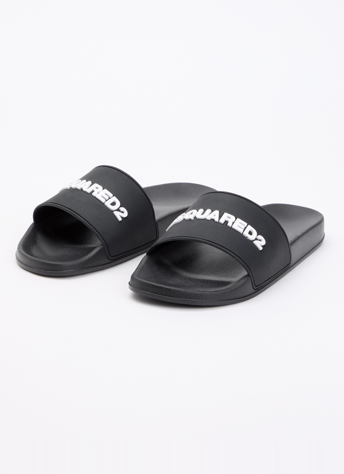 Dsquared2 Slipper met logo  - detail 2 zwart