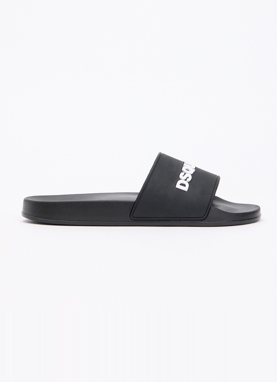 Dsquared2 Slipper met logo  - voorkant zwart