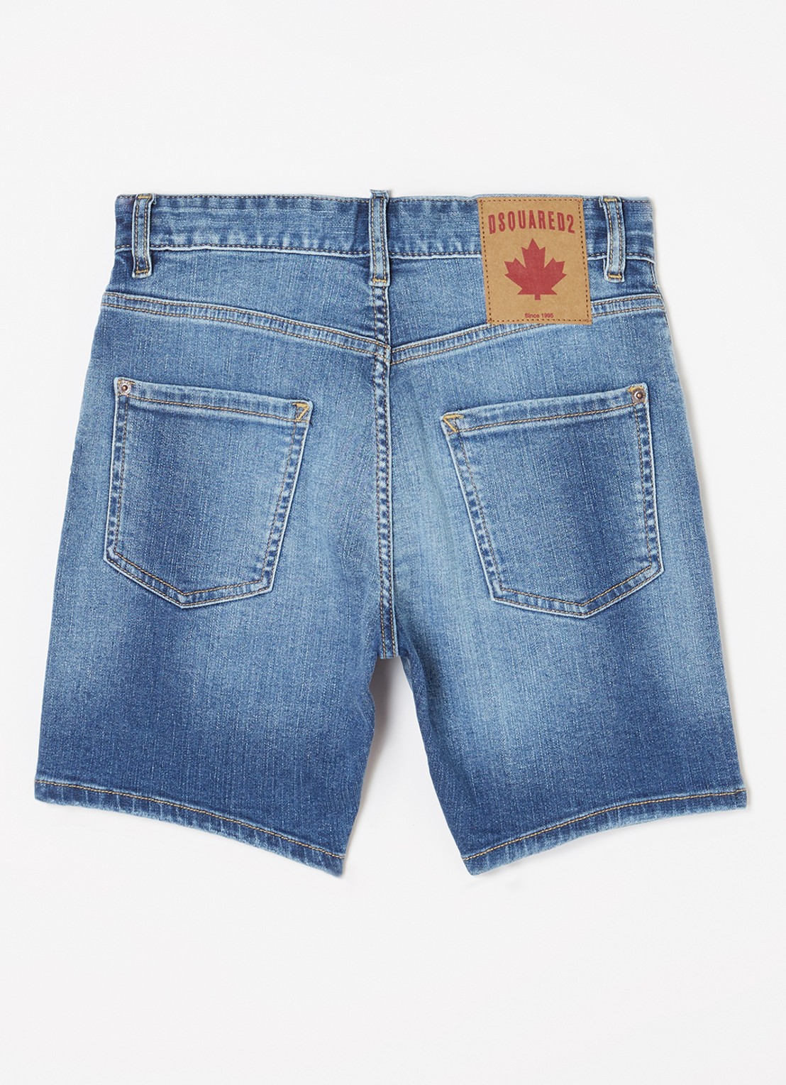 Dsquared2 Straight fit korte broek van denim - voorkant 3 indigo