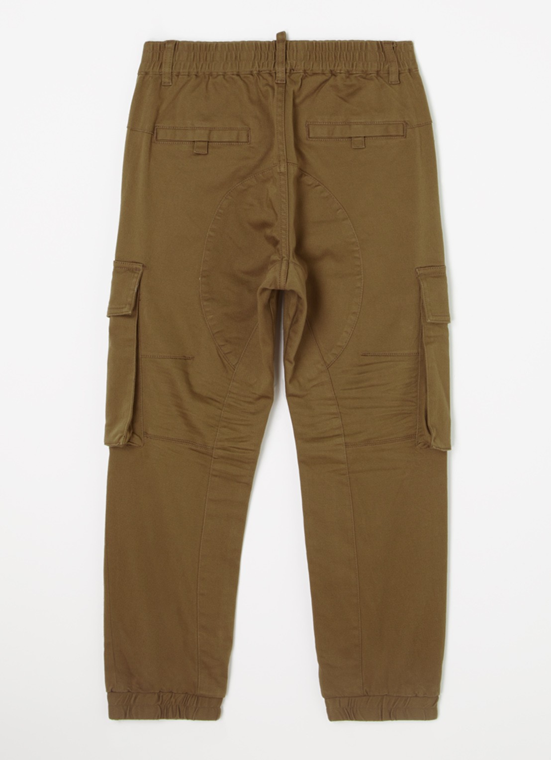 Dsquared2 Tapered fit cargobroek met logoprint - voorkant 2 khaki