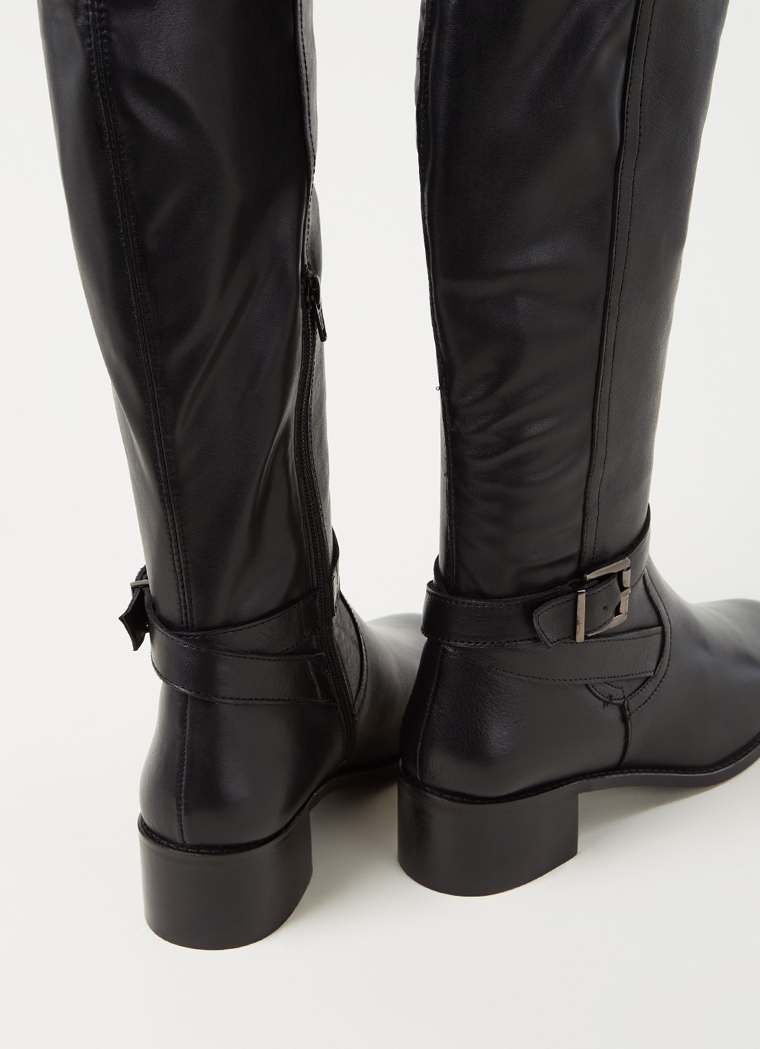 Dune London 484 Tesley overknee laars van leer - detail 4 zwart