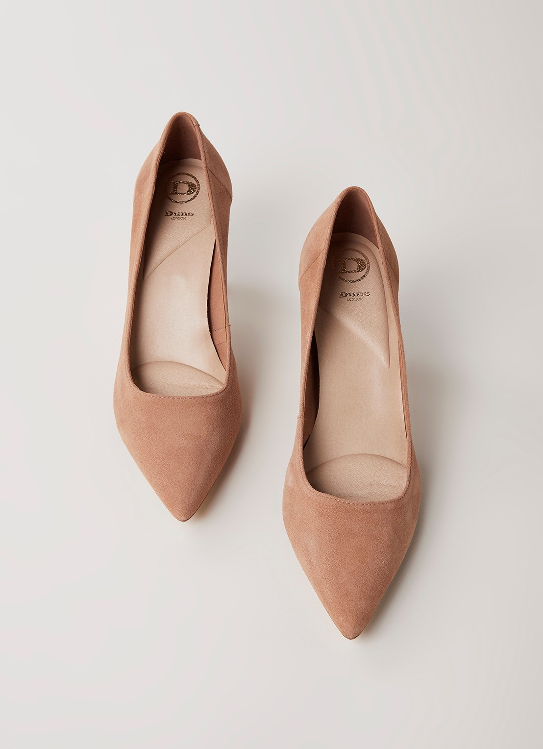 Dune London Andina pump van suède  - detail 4 camel