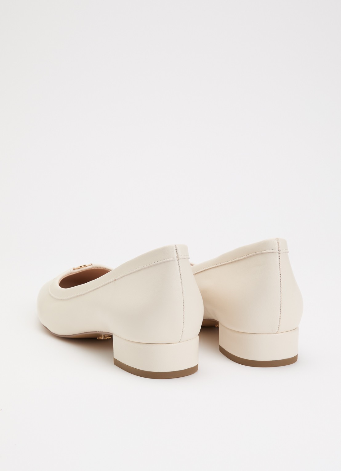 Dune London Approve ballerina met logo  - achterkant creme