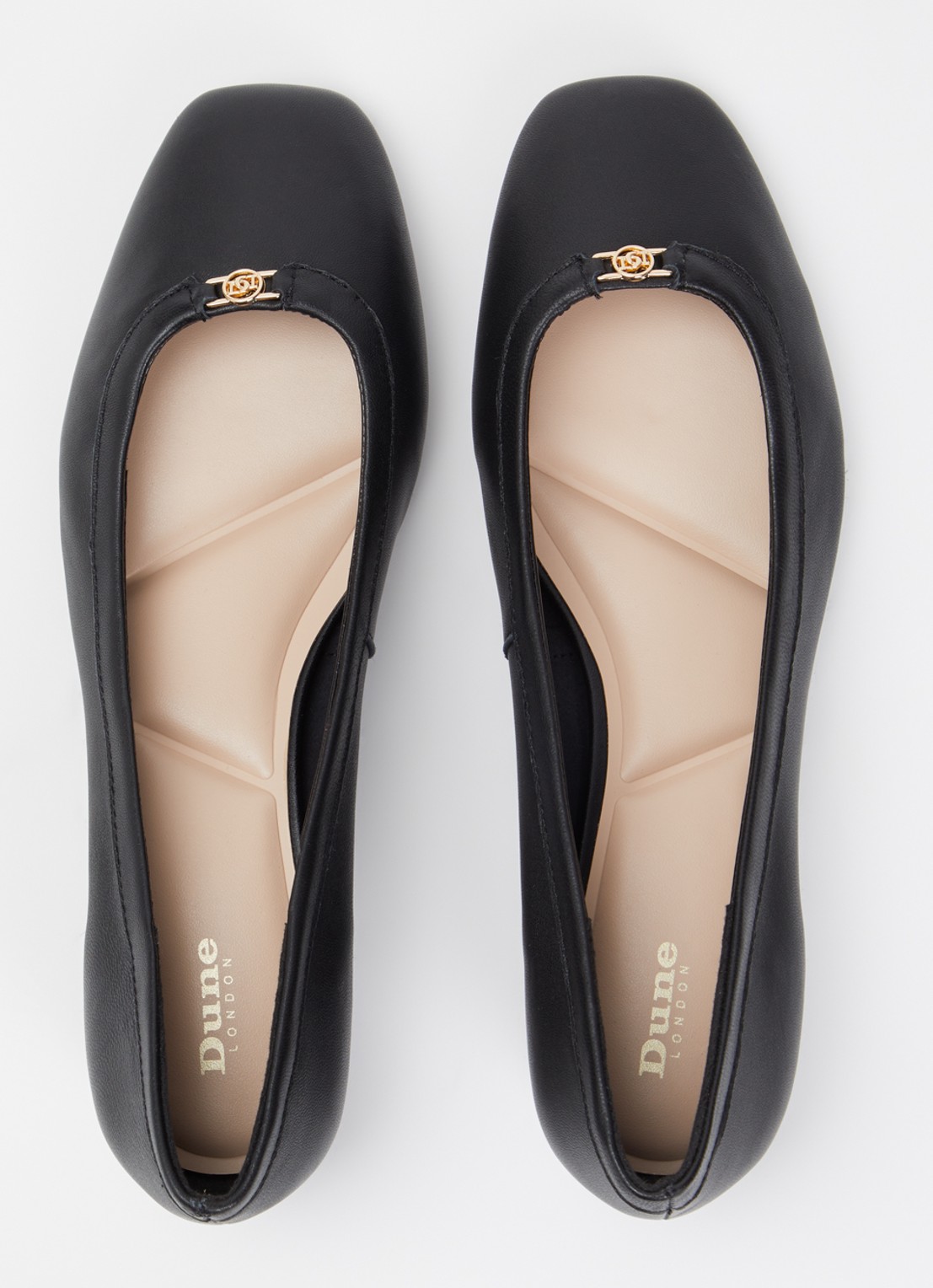 Dune London Approve ballerina met logo  - detail 4 zwart