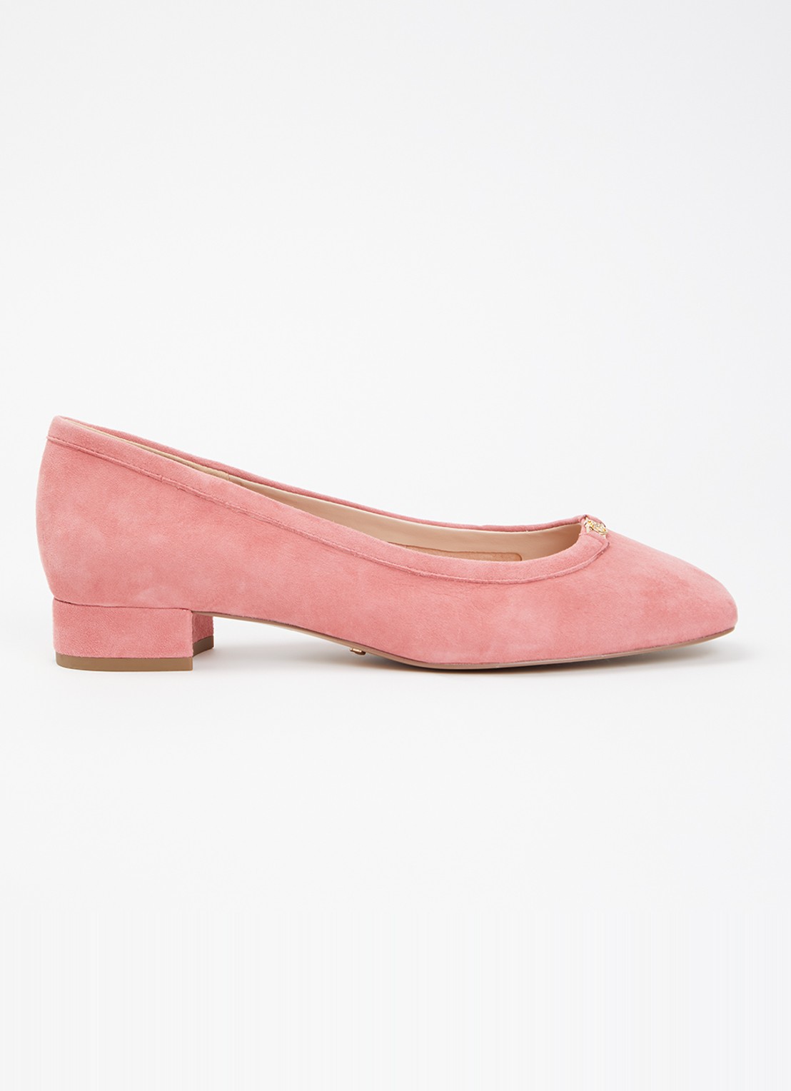 Dune London Approve ballerina met logo  - voorkant 2 roze