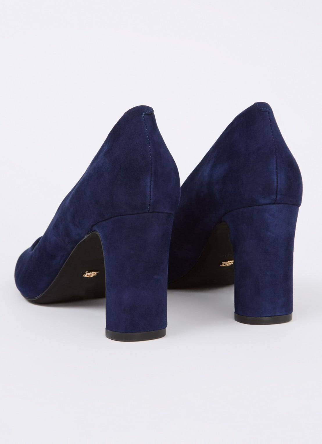 Dune London Arriving pump van suède - achterkant 5 donkerblauw