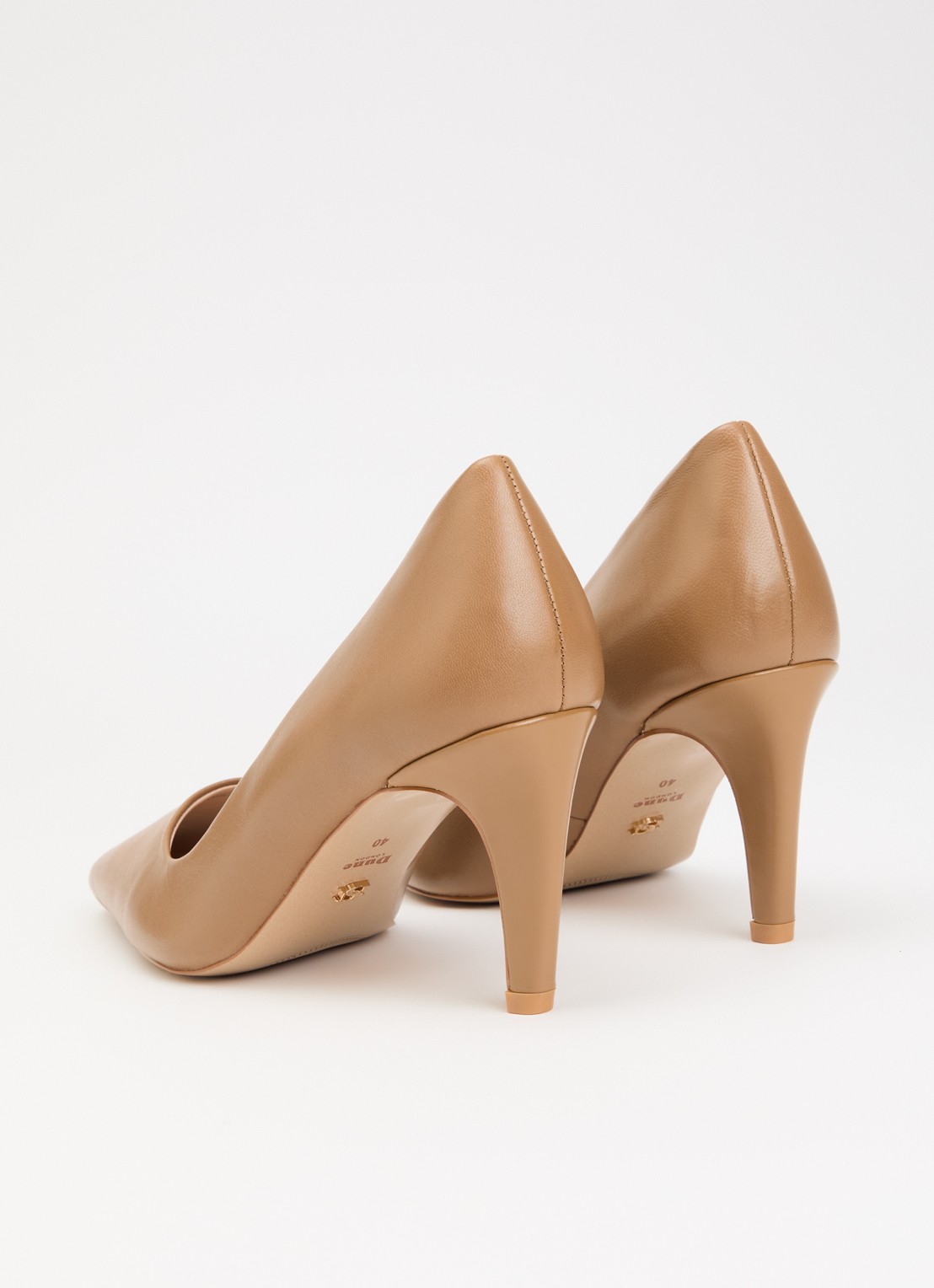 Dune London Astrids pump van leer - achterkant 5 lichtbruin