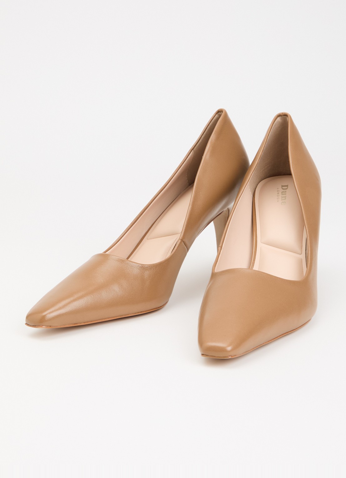 Dune London Astrids pump van leer - detail lichtbruin