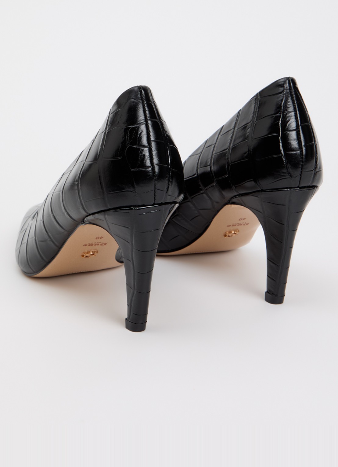 Dune London Astrids pump van leer - achterkant 4 zwart