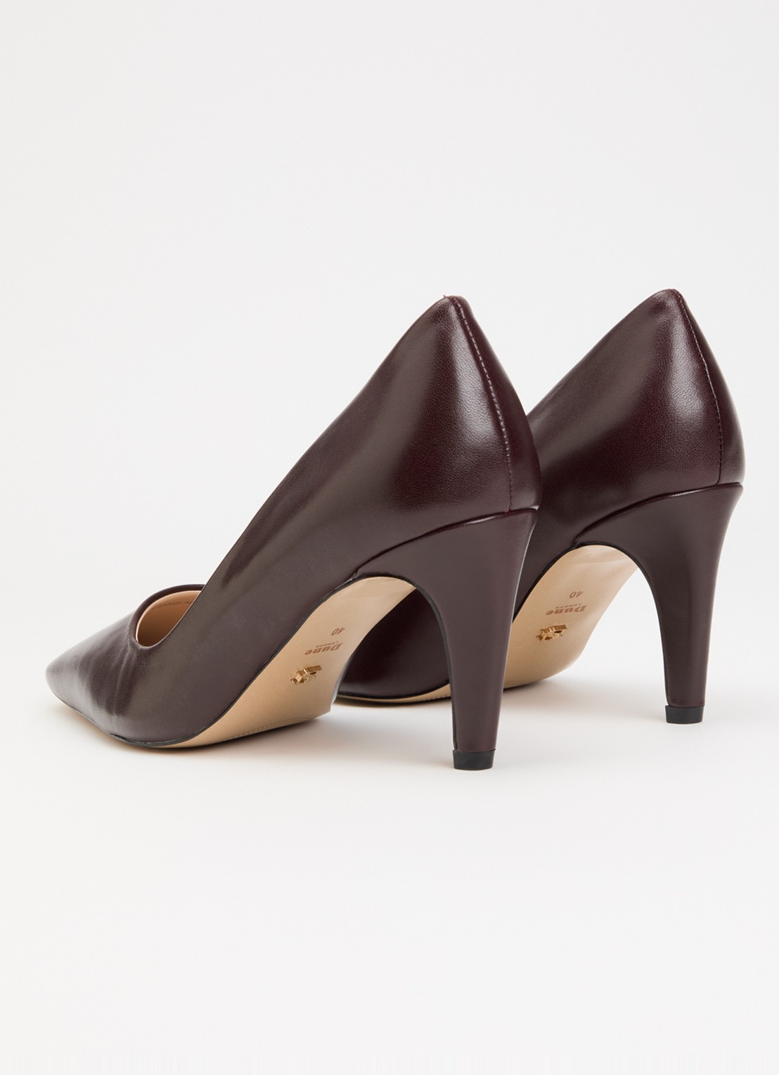Dune London Astrids pump van leer - achterkant 4 bordeauxrood