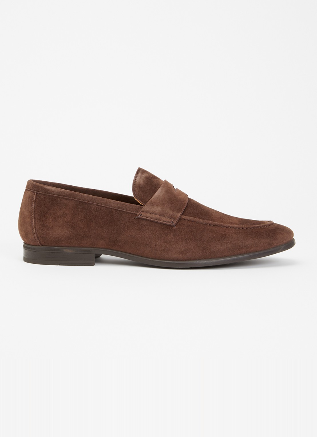 Dune London Barclays loafer van suéde  - voorkant bruin