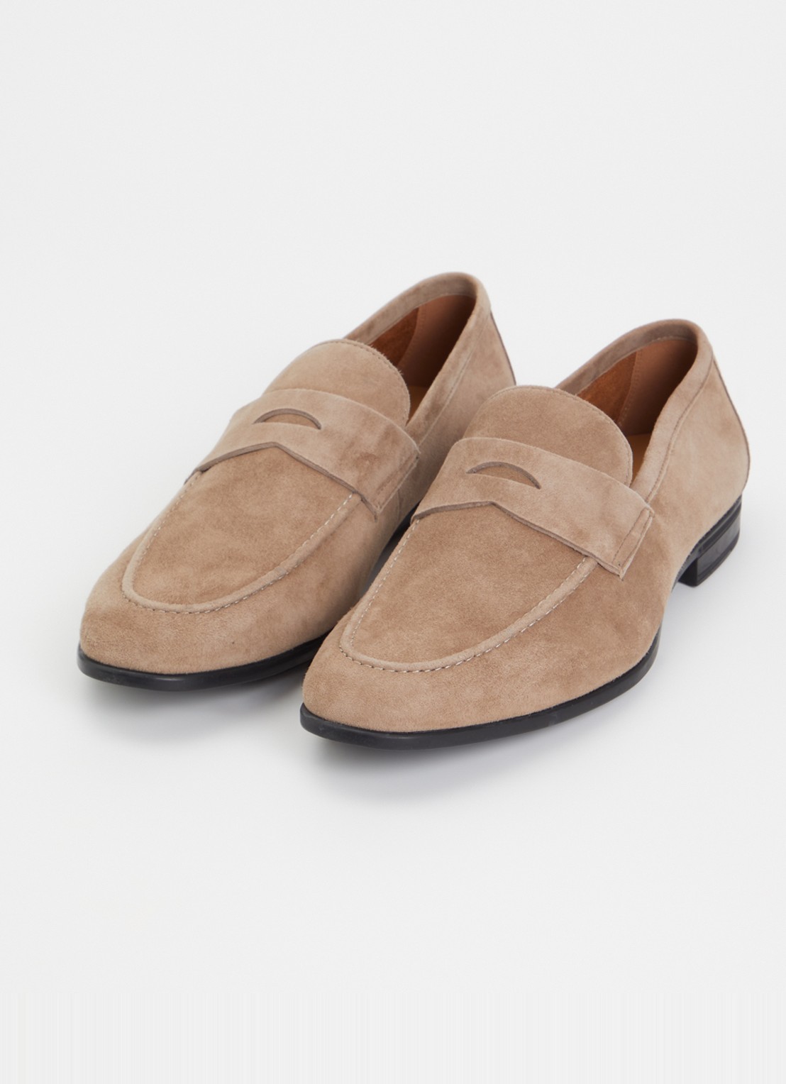 Dune London Barclays loafer van suéde  - detail zand