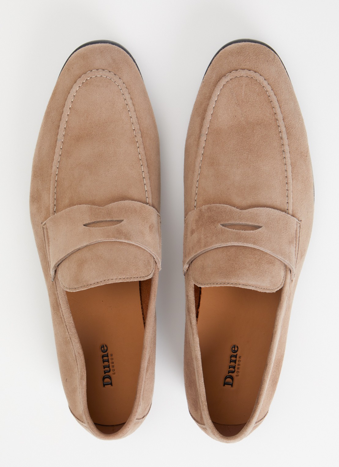 Dune London Barclays loafer van suéde  - detail 2 zand