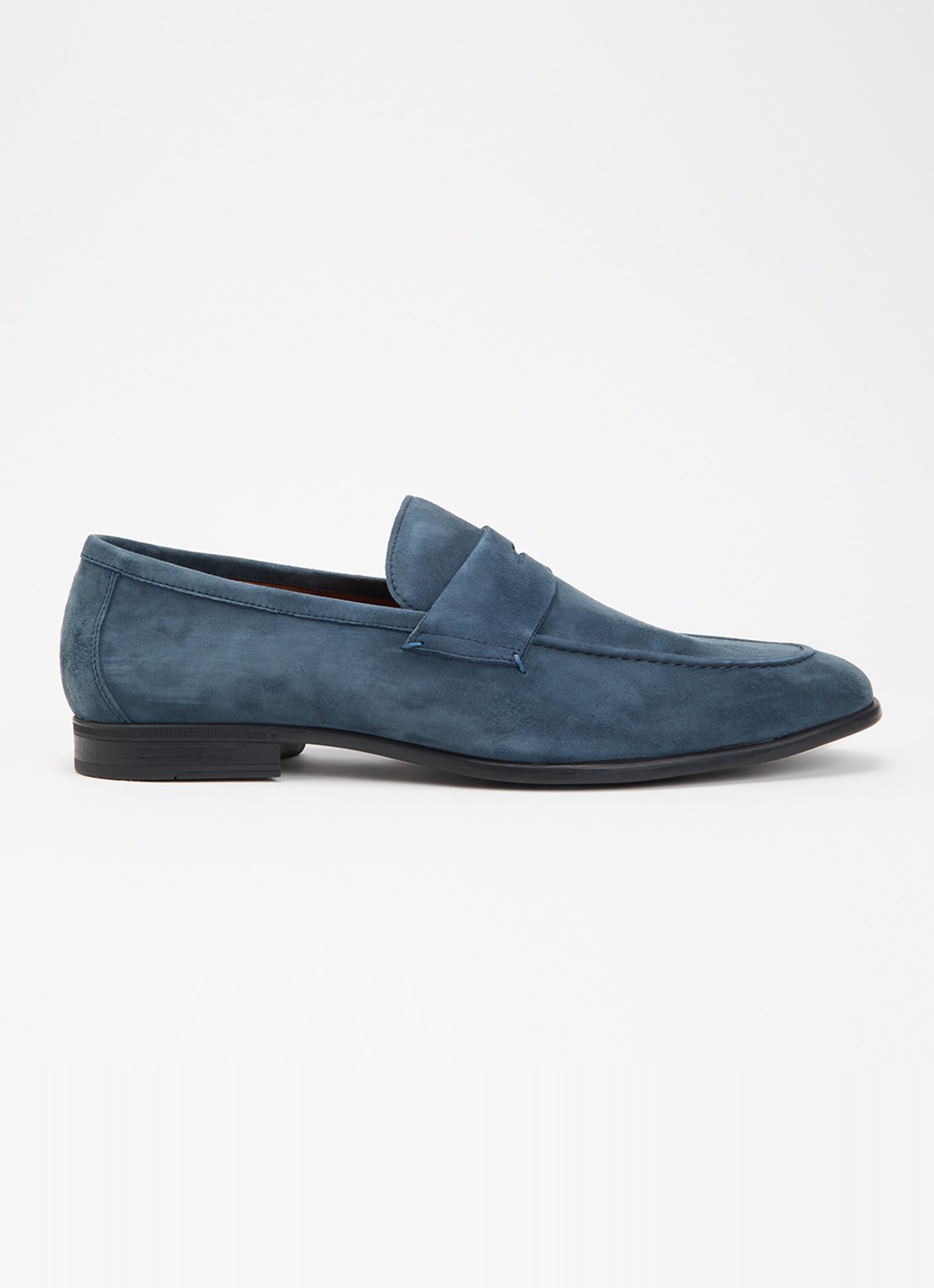Dune London Barclays loafer van suéde  - voorkant 5 petrol