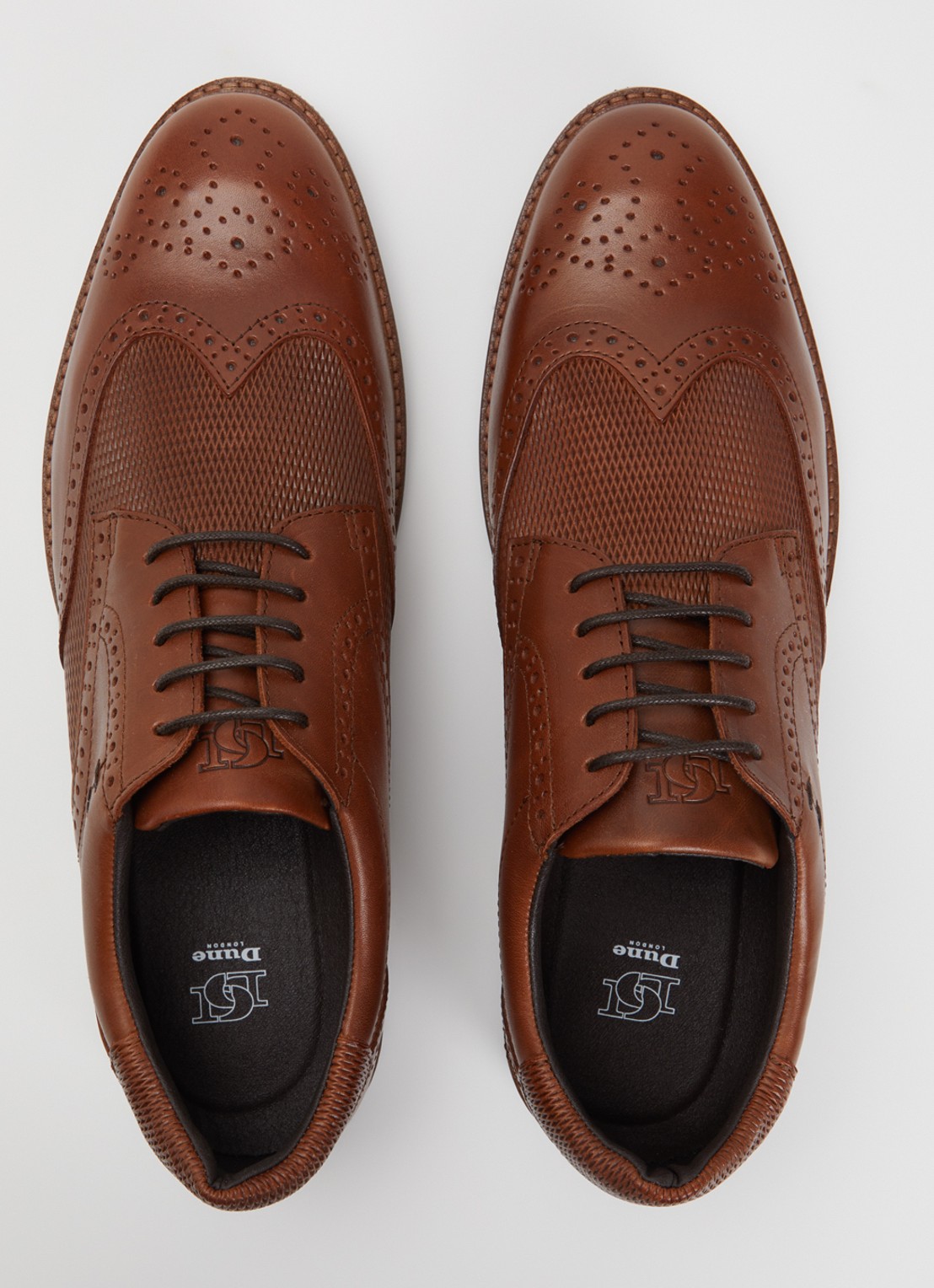 Dune London Barkings brogue van nubuck  - detail 2 roodbruin
