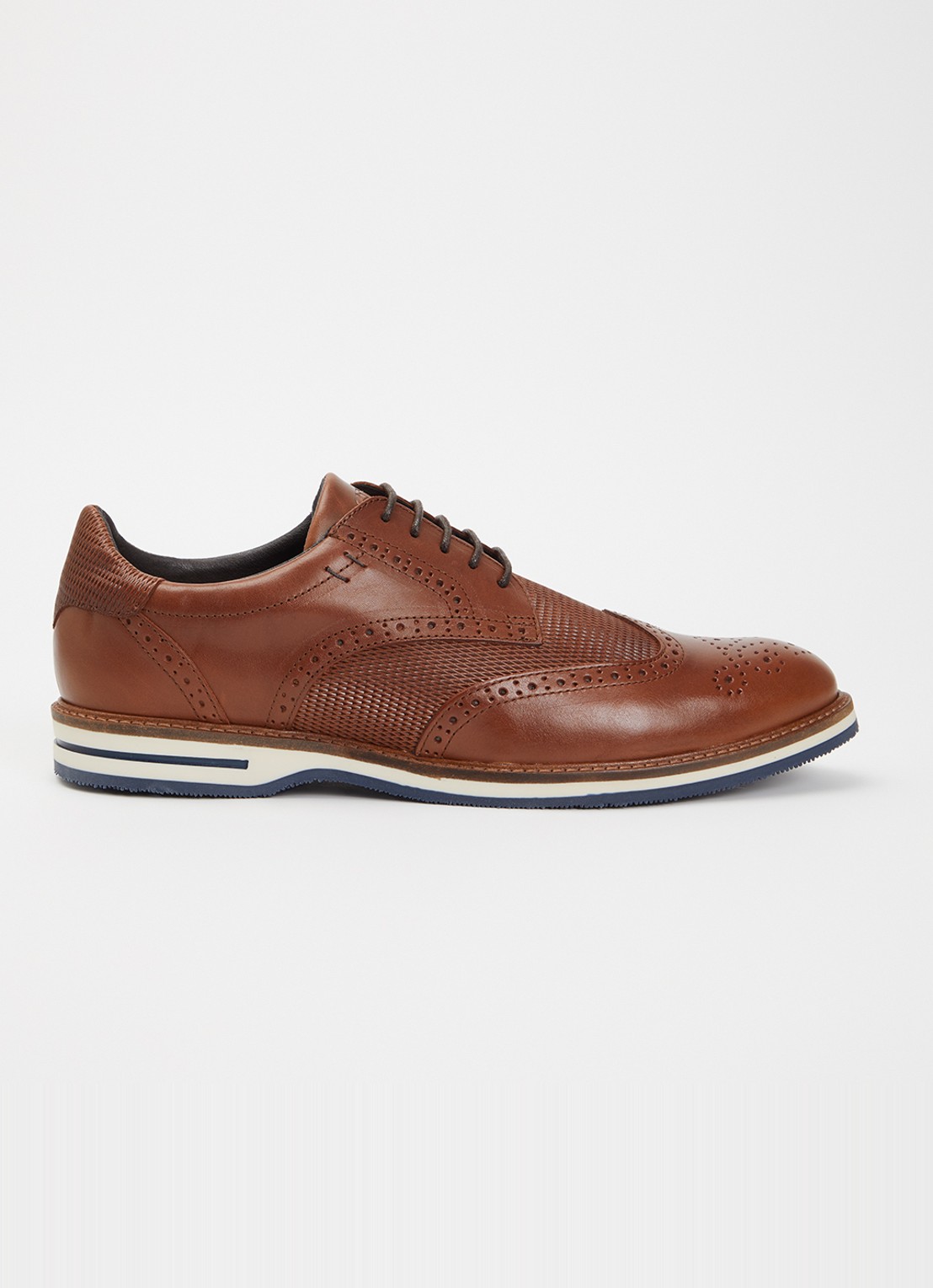Dune London Barkings brogue van nubuck  - voorkant 5 roodbruin