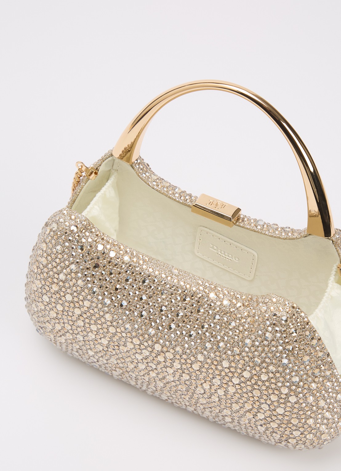 Dune London Beamings clutch met strass en afneembare schouderriem - detail 2 goud