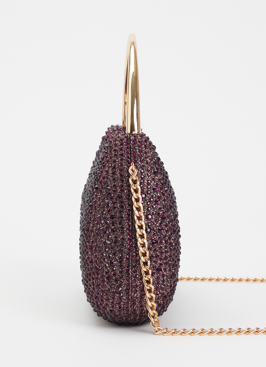 Dune London Beamings clutch met strass en afneembare schouderriem - detail 3 aubergine