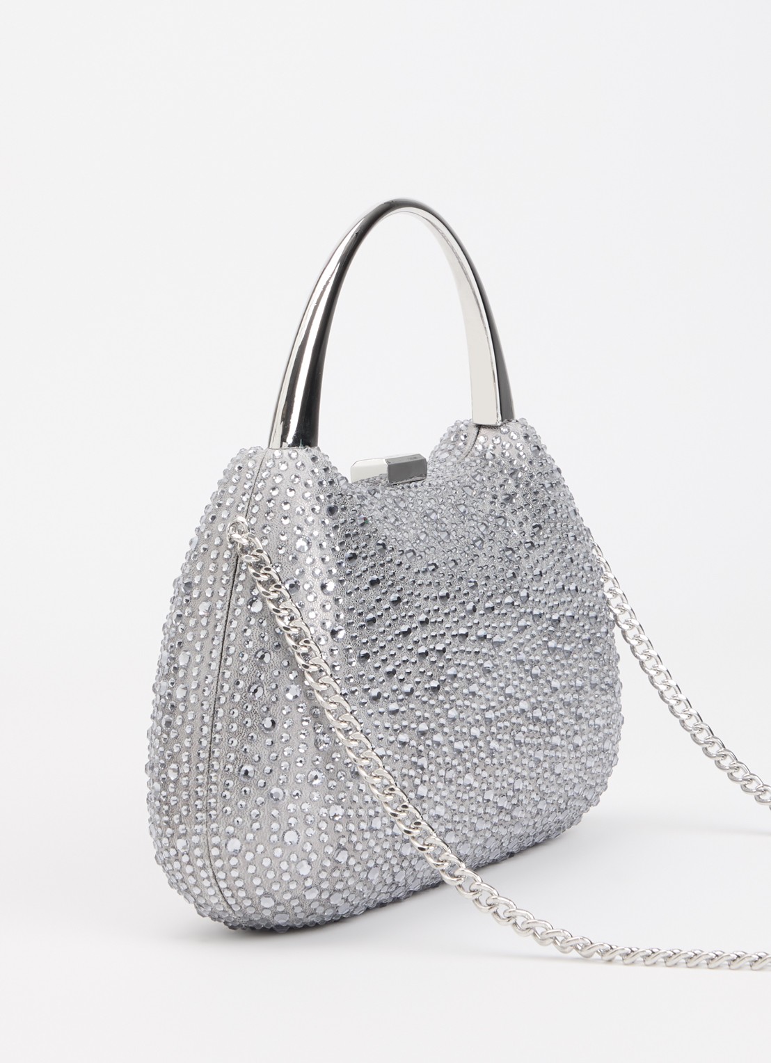Dune London Beamings clutch met strass en afneembare schouderriem - achterkant 5 grijs