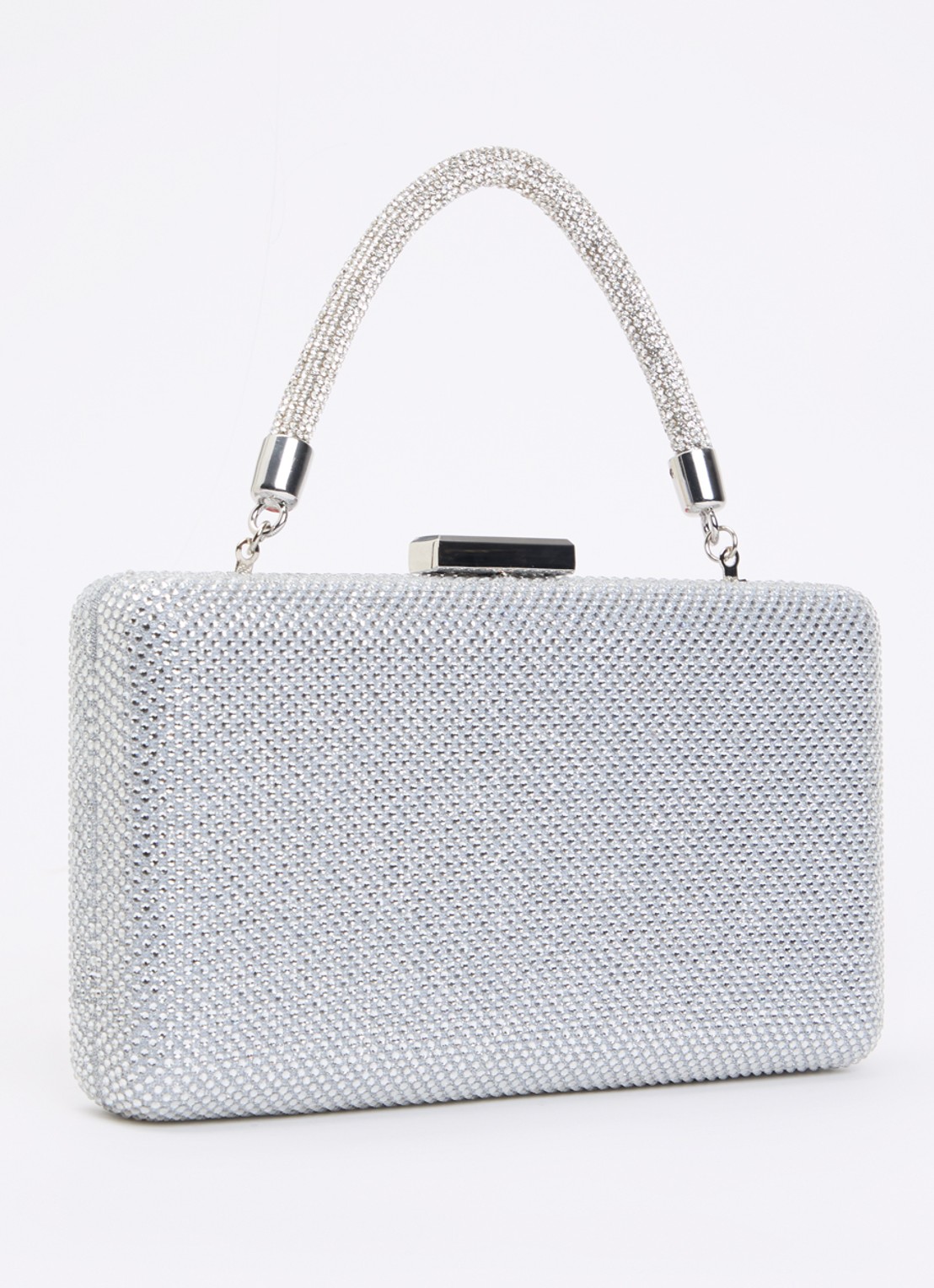 Dune London Beaut clutch met afneembare schouderriem - achterkant 2 zilver