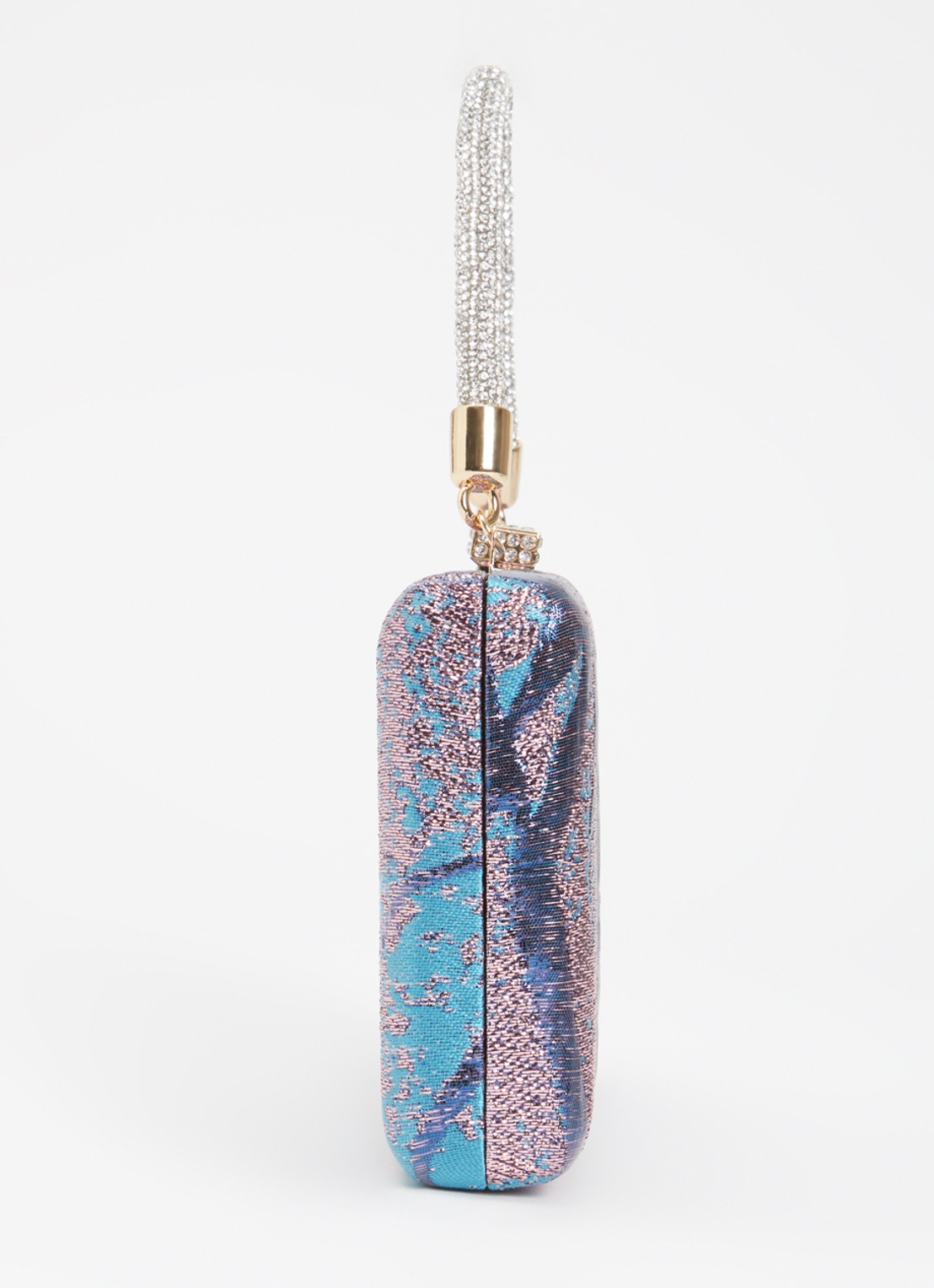 Dune London Beaut clutch met afneembare schouderriem - detail 4 aquablauw