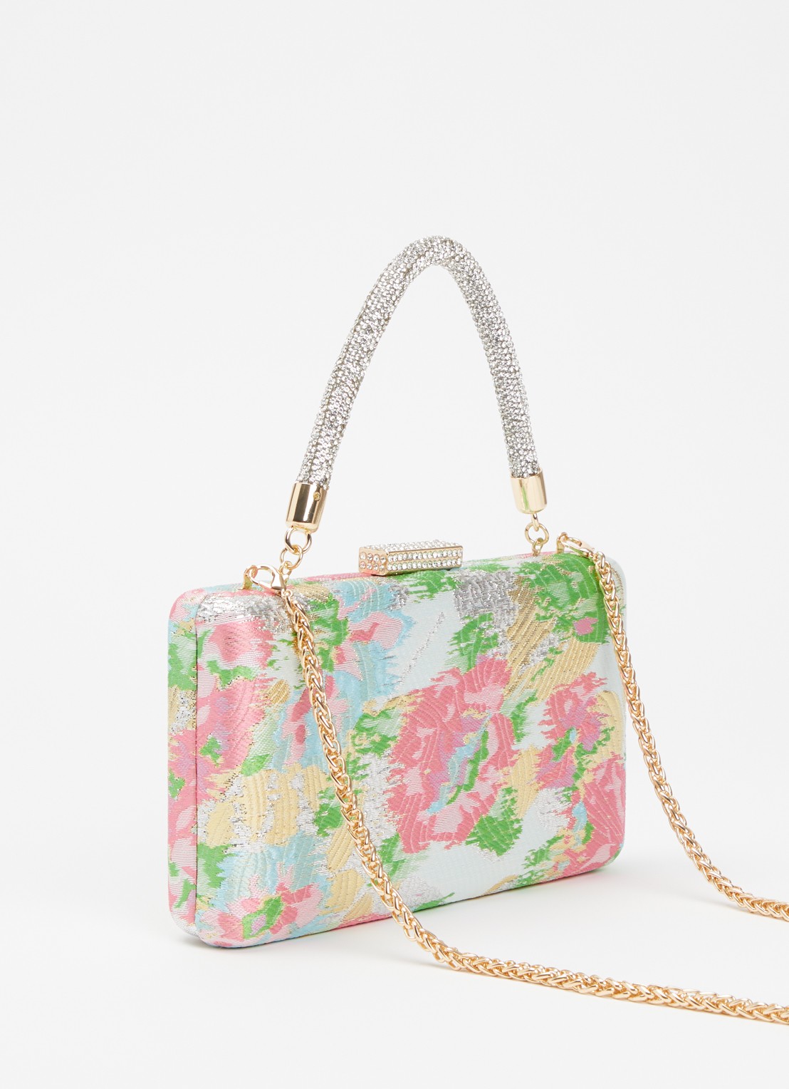 Dune London Beaut clutch met afneembare schouderriem - achterkant groen