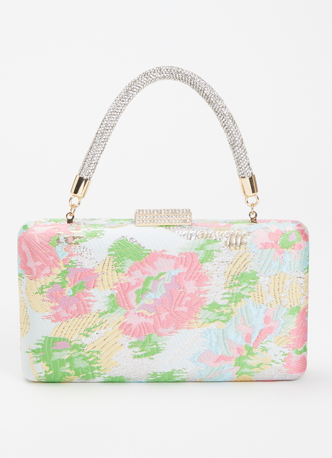 Dune London Beaut clutch met afneembare schouderriem - voorkant 2 groen