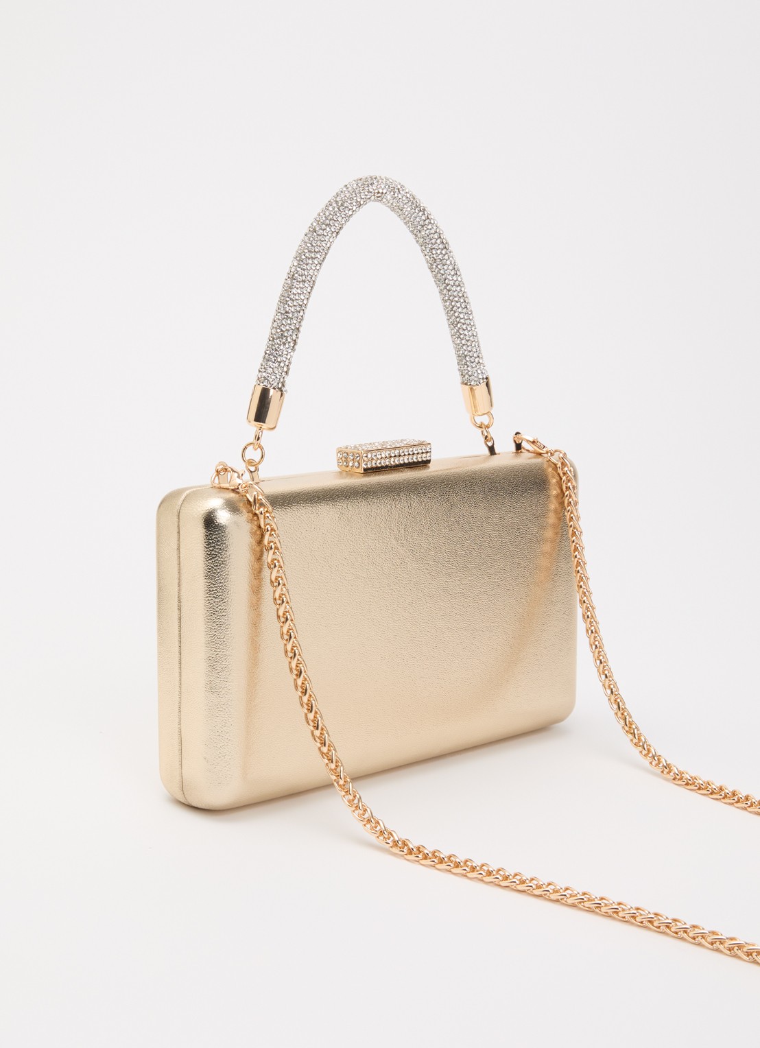 Dune London Beaut clutch met afneembare schouderriem - achterkant 4 goud