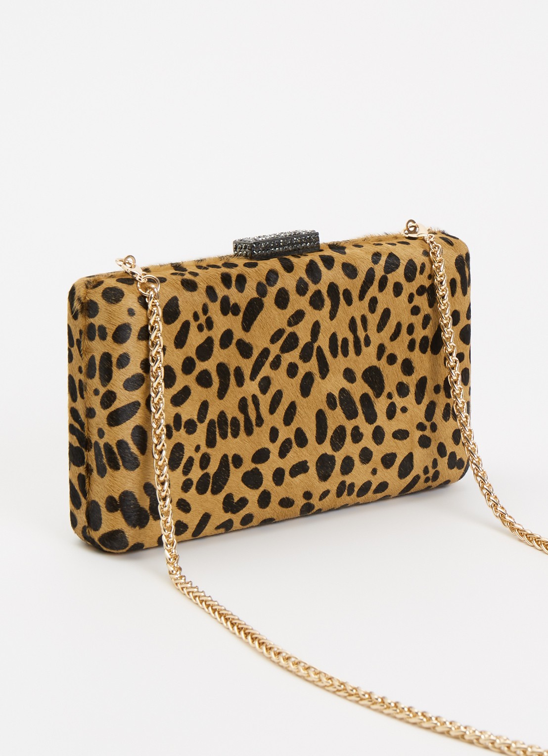 Dune London Beaut clutch met afneembare schouderriem - achterkant camel