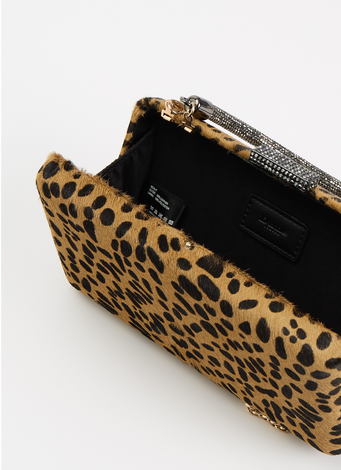 Dune London Beaut clutch met afneembare schouderriem - detail 3 camel