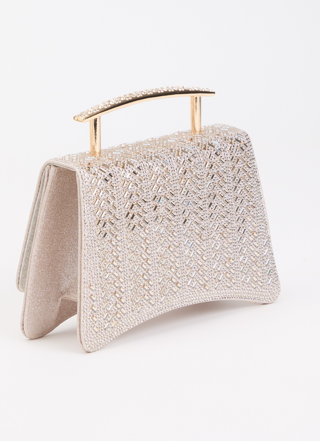 Dune London Bedazzle handtas met afneembare schouderriem en pailletten  - achterkant 2 goud
