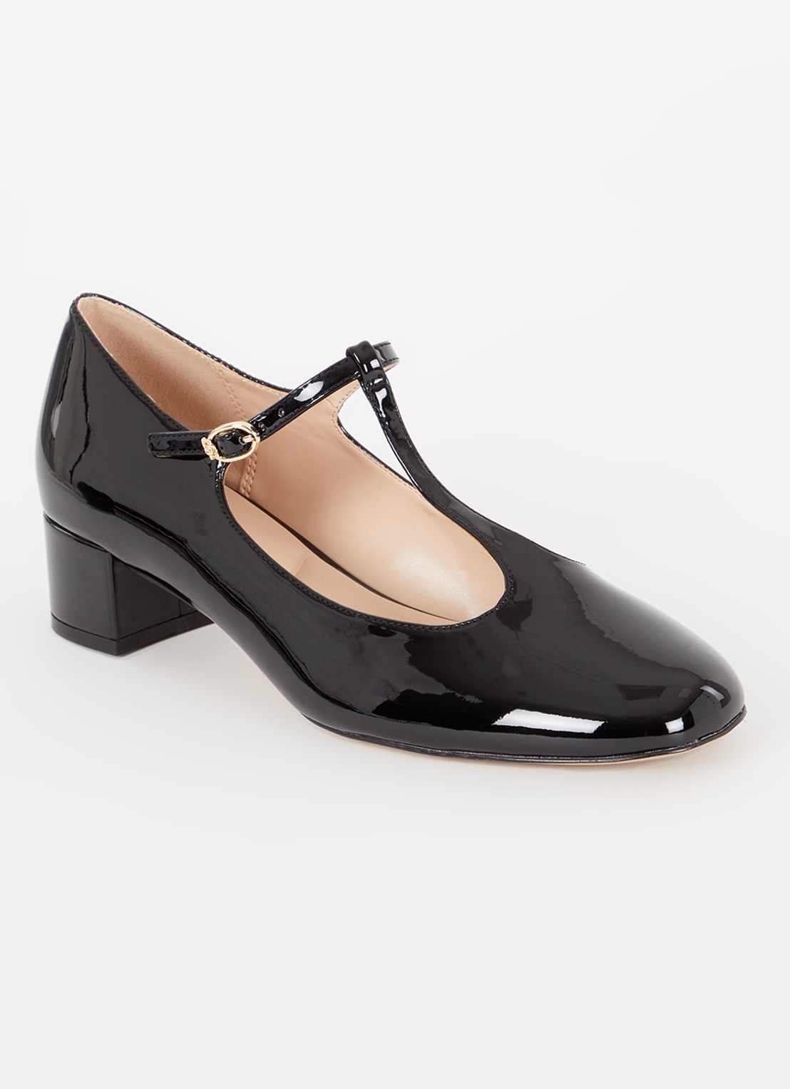 Dune London Believable Mary Jane pump met lakfinish - voorkant 5 zwart